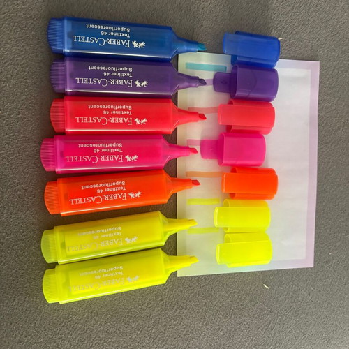 Faber-Castell Textliner 46 superfluorescent highlighters set of 7 like new