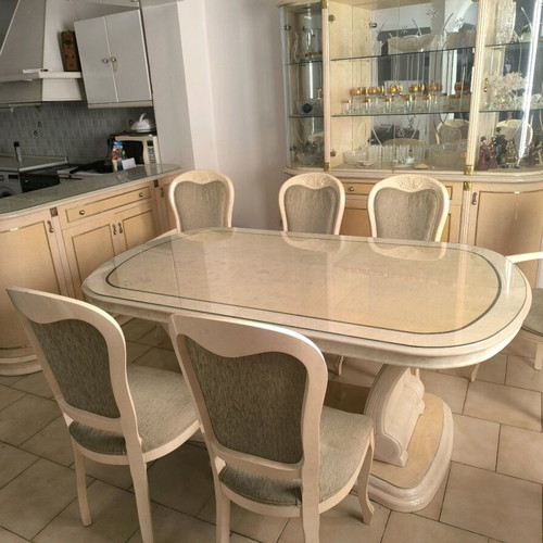 Dining set with buffet and 6 chairs like new, Italian style