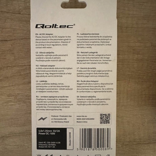 Universal AC Adapter 10W 5V 2A 1.4M new Qoltec