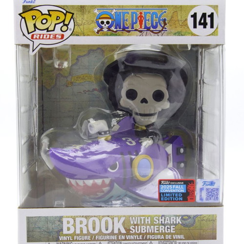 Funko Pop! Rides One Piece Brook with Shark Submerge new, NYCC 2025 Exclusive #141