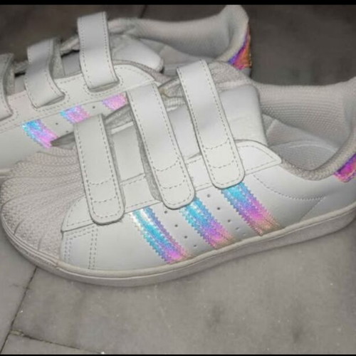 Adidas athletic shoes size 33 like new, white pink