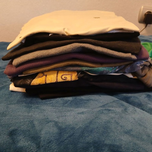 Men's short-sleeve shirts used, pack of 10, sizes M-L-XL