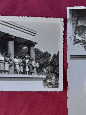 Κνωσός Κρήτη vintage ασπρόμαυρο σετ φωτογραφιών 2 τεμαχίων με τοιχογραφία ταύρου