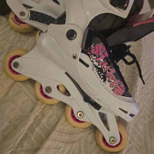 3K Adjustable Roller Skates used, size 30-33, pink and white