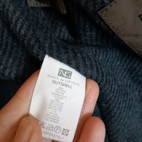 Navy & Green men's jacket medium like new with brown inner pockets