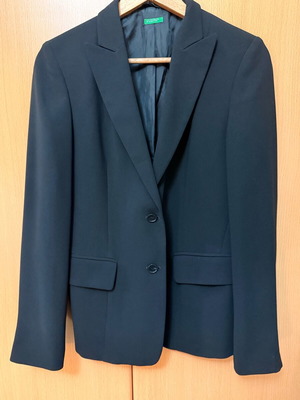 Σακάκι Benetton μαύρο σαν καινούργιο, στενή εφαρμογή XXL