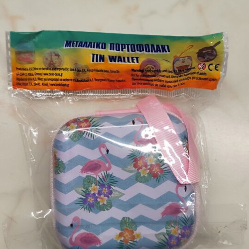 Metal Wallet with Flamingo Pattern new