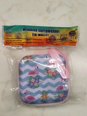 Metal Wallet with Flamingo Pattern new