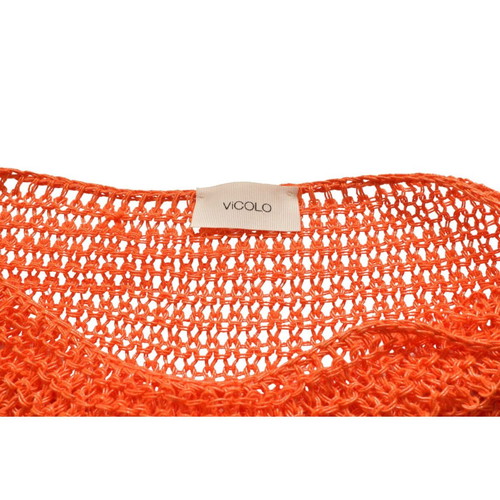 Vicolo orange women's blouse used, knitted open lightweight top