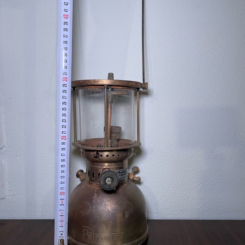 Petromax brass vintage lantern used, old antique made in Germany