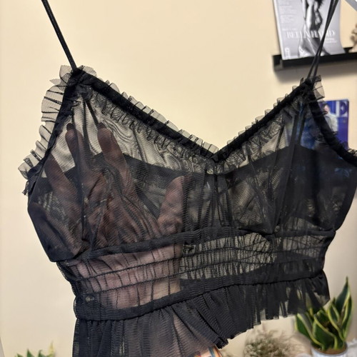 Transparent top black like new, size M