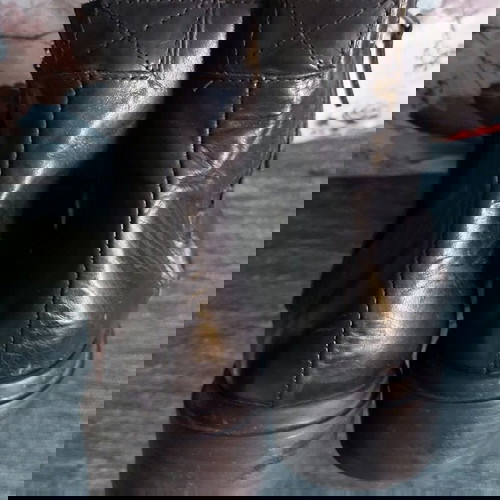 Γυναικεία μποτάκια μπόικερ από δέρμα "NUDE" σαν καινούργια, μαύρα