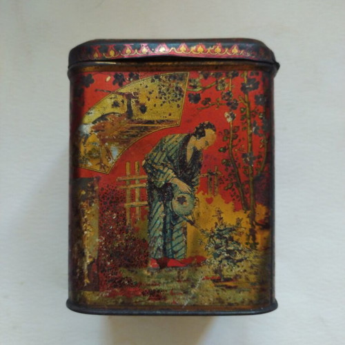 Rare antique tea box used, pre-revolutionary Tsarist Russia