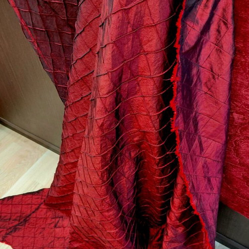 Taffeta curtain grenadine red 3 meters height 2.80m new