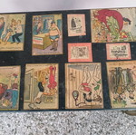 Table used iron with comic designs