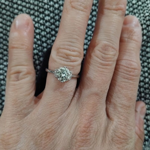 Moissanite ring 1ct with zirconia stones, size 5, new silver