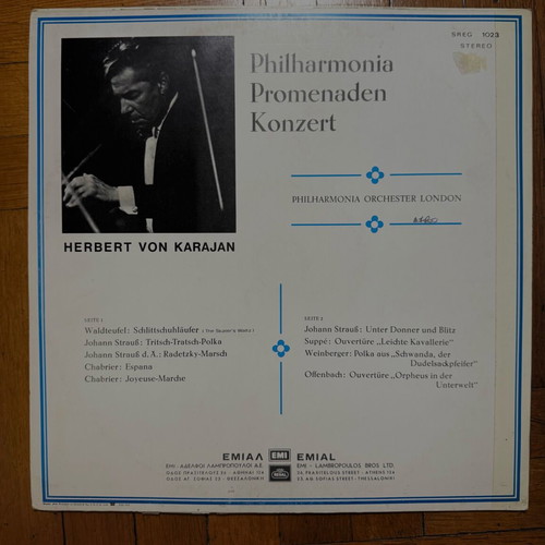 Philharmonia Promenadenkonzert LP used, classical genre