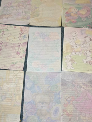 Letter sheets like new, pack of 9, scented from 1990