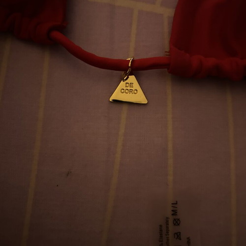 DeCoro red triangle bikini like new, size M