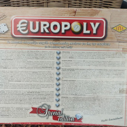 Europoly Special Edition board game used, classic Greek edition