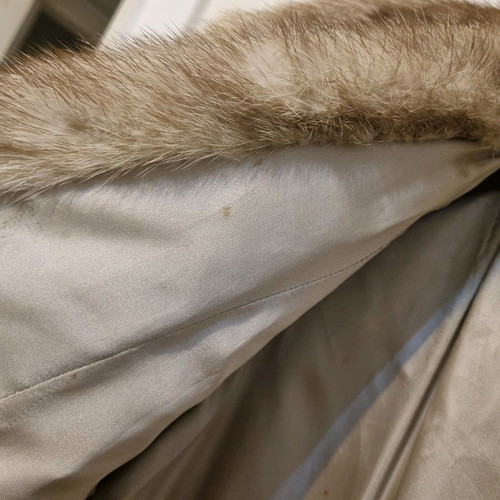 Mink fur coat white-brown used size Medium