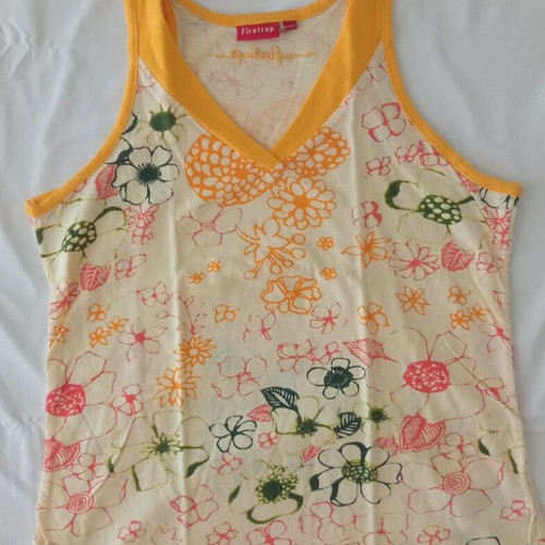 Firetrap sleeveless top used, size S, yellow and orange