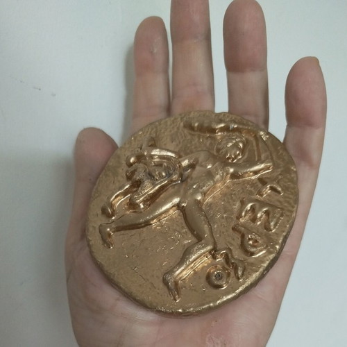 Handmade decorative paperweight "ΧΕΡΣΟ" with mythological Heracles theme