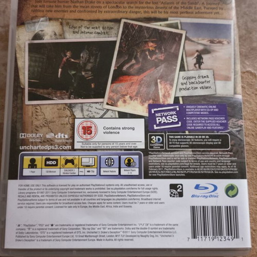 Uncharted 3 Drake's Deception PS3 game used