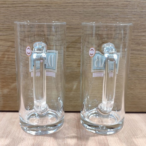 DAB Dortmunder Beer Set of Two Promotional Glass Mugs 0.4l Like New