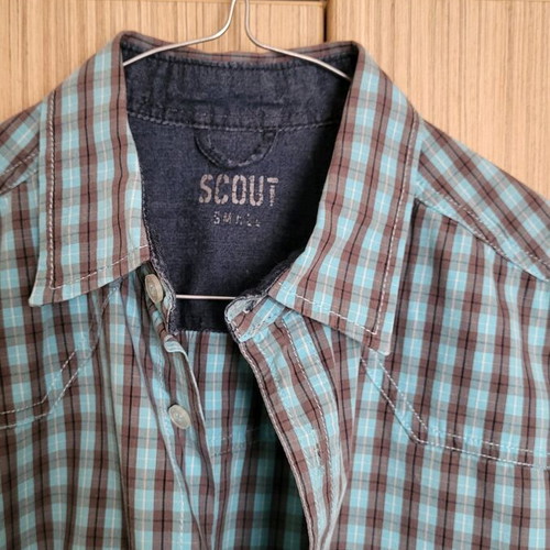Men's short-sleeve shirt used, size S, turquoise