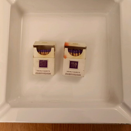 Silk Cut vintage collectible ashtray new 23x23 ceramic purple