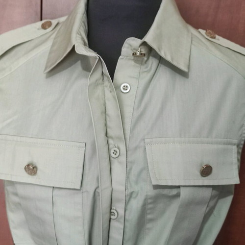 BSB Sleeveless Safari Shirt with Knot like new, beige