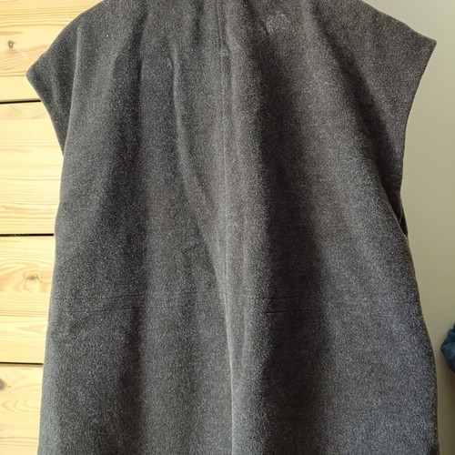 Sleeveless wool coat C&A used, brown, mohair blend