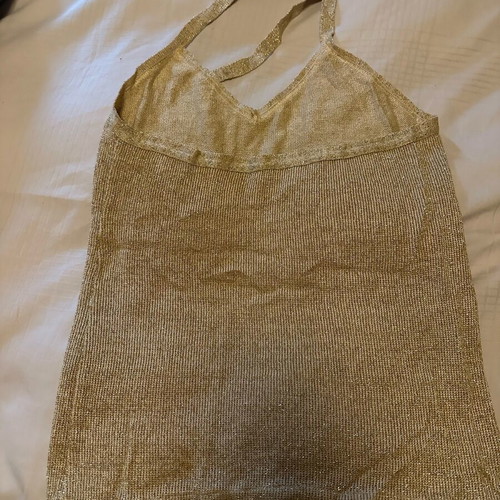 Naf Naf lurex top like new, gold, festive