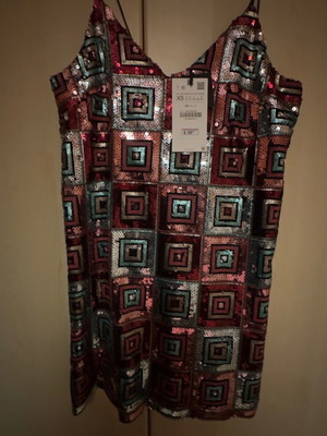 Zara sequin dress multicolored new, size XS