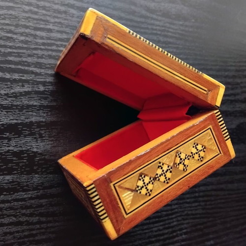 Wooden box with mother-of-pearl used, intricate decoration