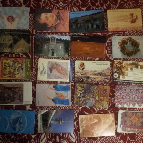 Phone cards used, pack of 20 pieces