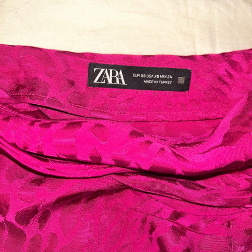 Midi Zara satin skirt like new, pink, size XS