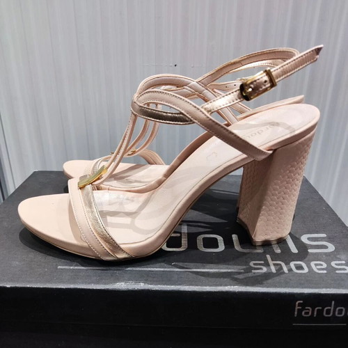 Fardoulis leather sandals size 38 used, pink and gold