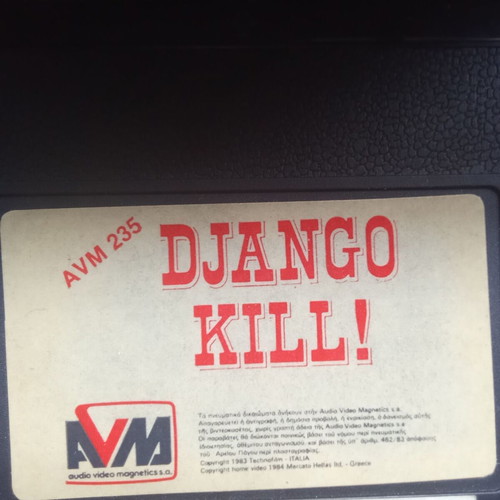 Django Kill VHS tape used, 1980s, with subtitles