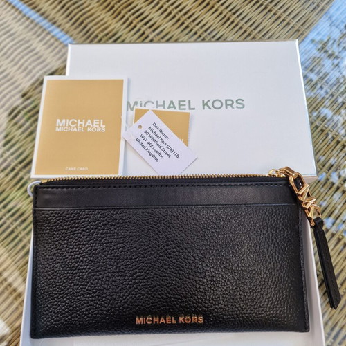 Leather card holder Michael Kors black new