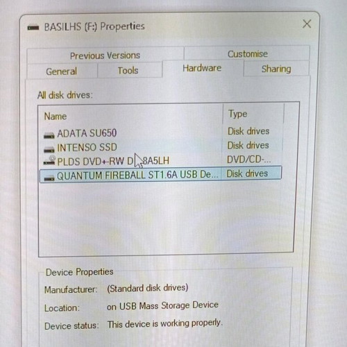 Hard Disk Quantum Fireball ST 1.6A 1.5 GB used