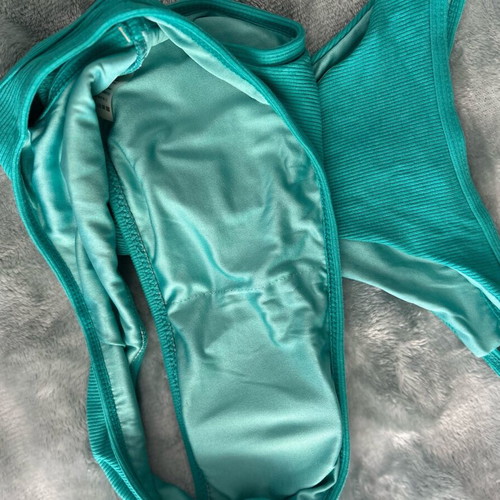 One-shoulder bikini like new, turquoise, size S