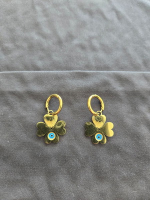 Steel earrings like new, gold color