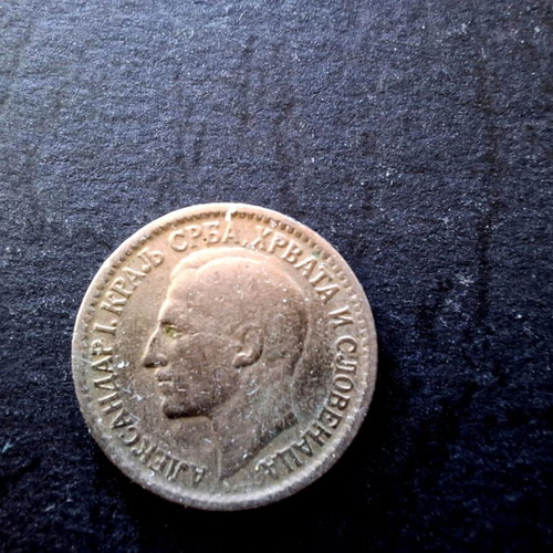 Coins 2 Dinars, 1 Dinar, 50 Paras used, 1925 Yugoslavia series