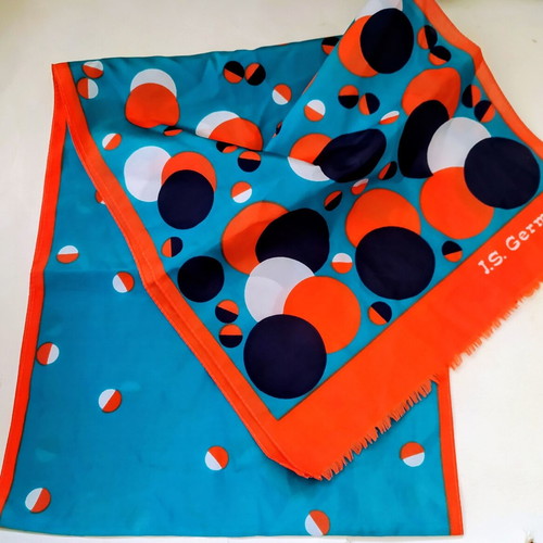 Vintage J.S.Germain long scarf 70s Op-Art style, like new