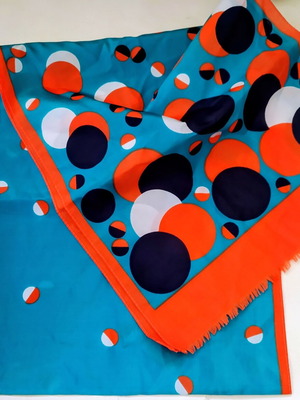 Vintage J.S.Germain long scarf 70s Op-Art style, like new