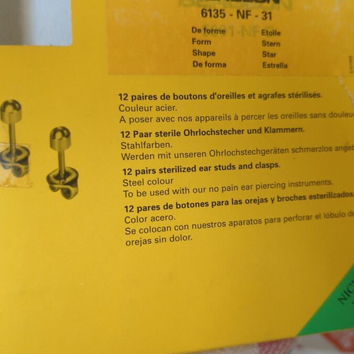 Bergeon No 6600 professional ear piercing gun with sterilized earrings