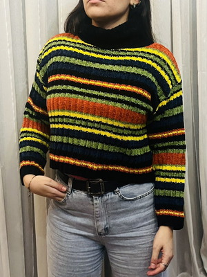 Striped colorful sweater very warm