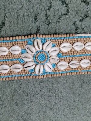 Vintage boho belt with shells and beads like new